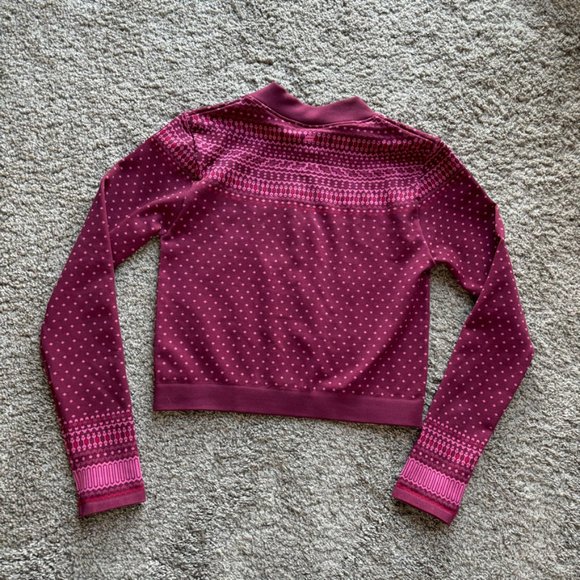 Fabletics Holly Seamless Long Sleeve Top, Fair Isle Purple, Women's Large - Picture 7 of 7